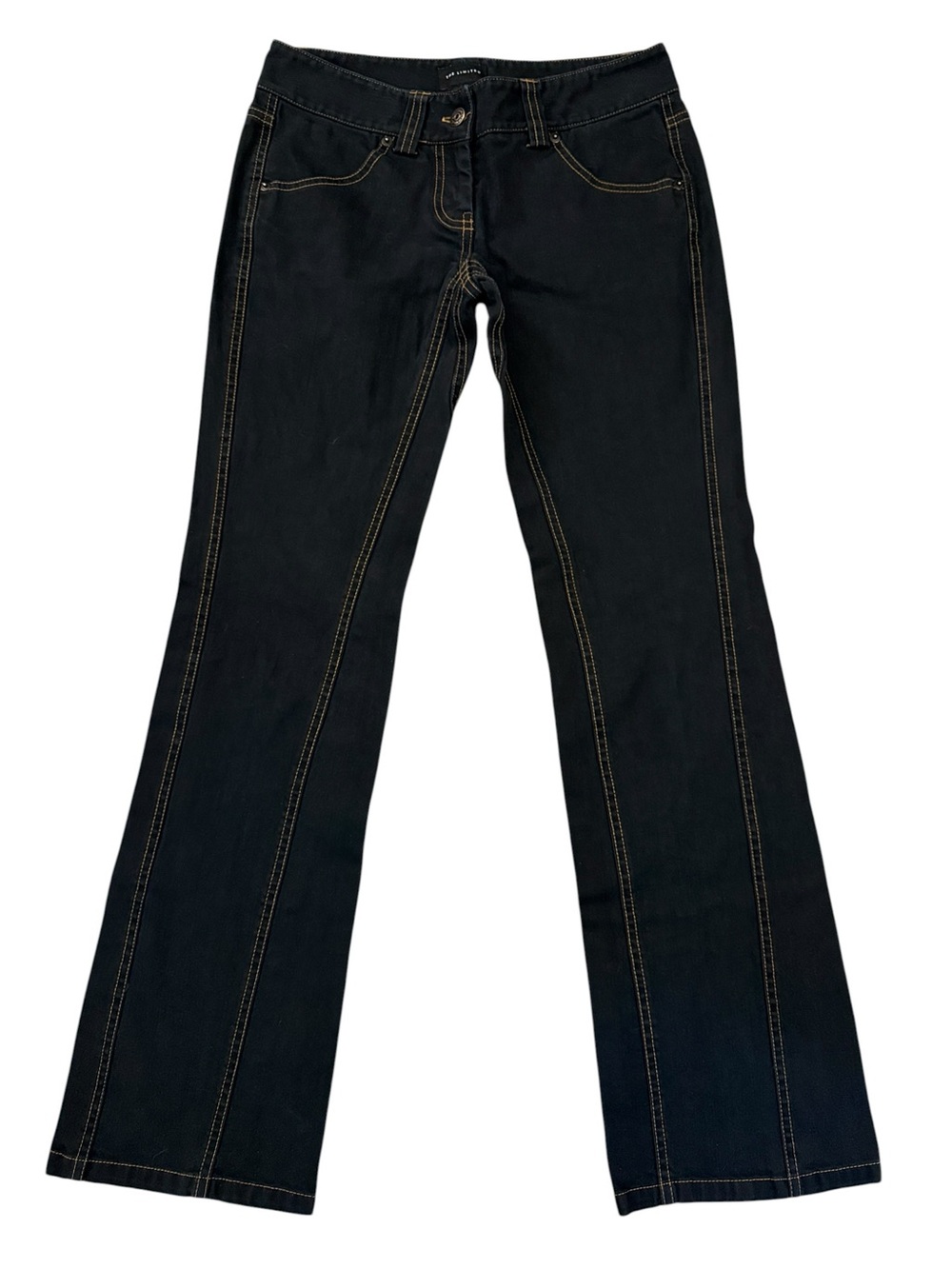 Vintage 2004 The Limited Low Rise Bootcut Jeans 4 Black Contrast Stitch Y2K